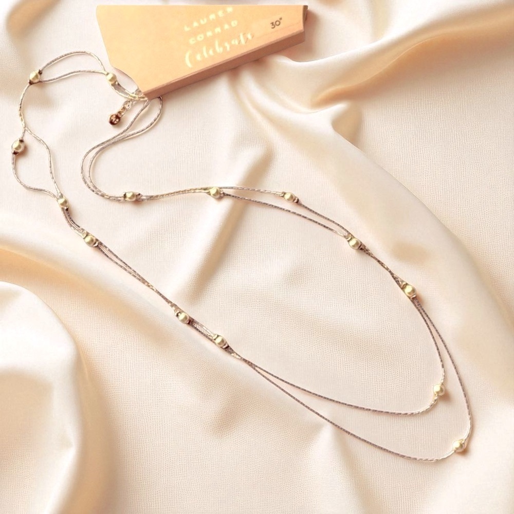 LC Lauren Conrad Gold Celebrate Necklace with Pearl Details - Picture 4 of 6
